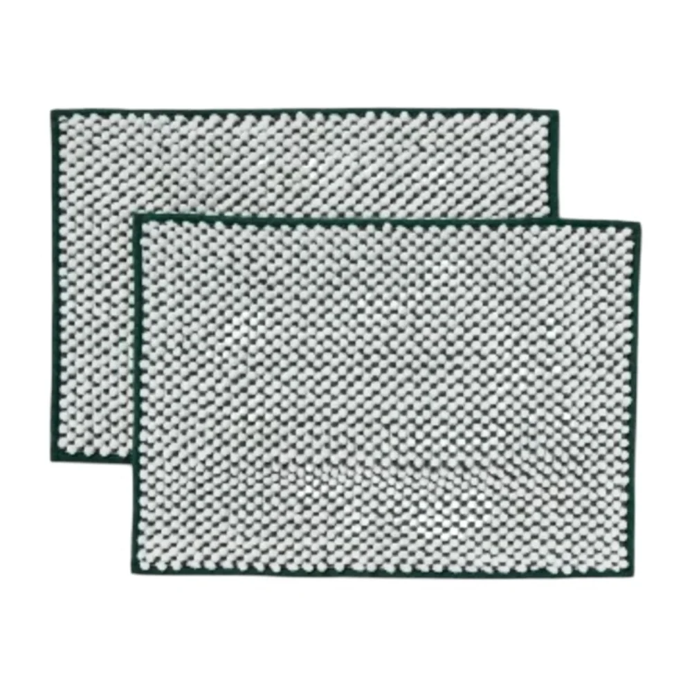Room Essentials | Chenille Bath Rug Set | Green & White | 17